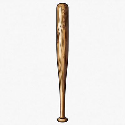 Wooden Baseball Bat Illustration