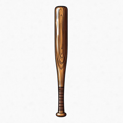 Wooden Baseball Bat Illustration