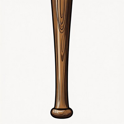 Wooden Baseball Bat Illustration