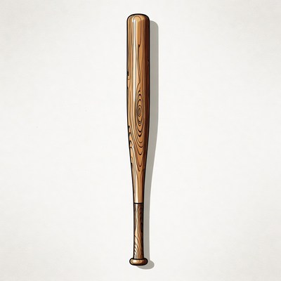 Wooden Baseball Bat Illustration
