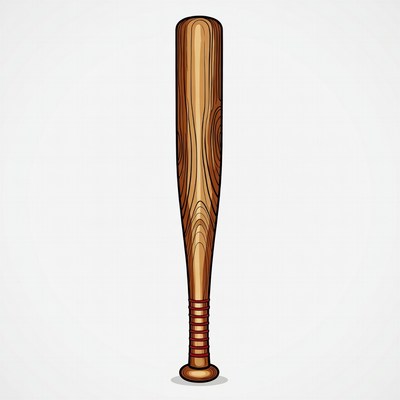 Wooden Baseball Bat Illustration
