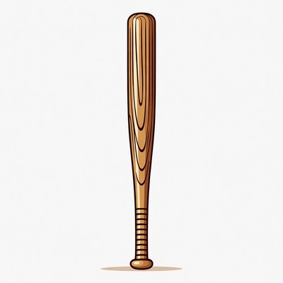 Wooden Baseball Bat Illustration