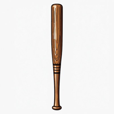 Wooden Baseball Bat Illustration