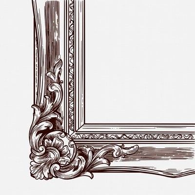 Ornate Empty Picture Frame Illustration