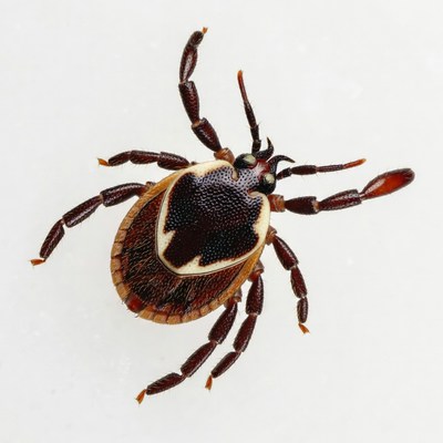 Lone Star Tick on White Background