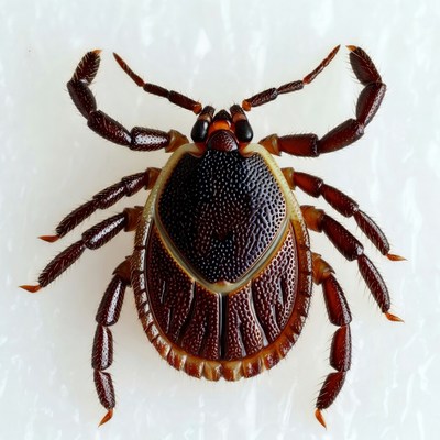 Blacklegged Tick on White Background