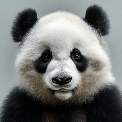 Cute baby panda close-up