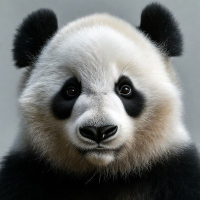 Cute panda bear close-up