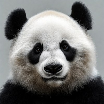 Close-up panda bear face