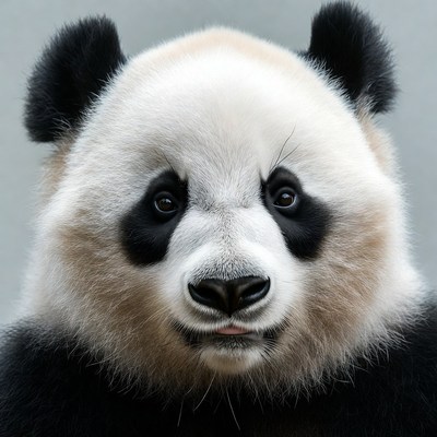 Close-up panda bear face