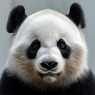 Close-up panda bear face