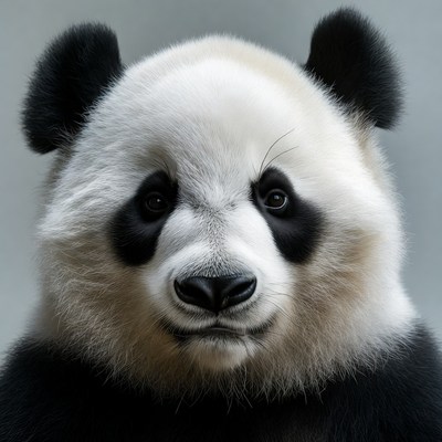 Close-up giant panda face