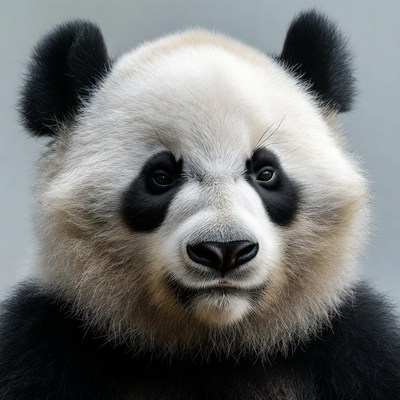 Close-up panda bear face
