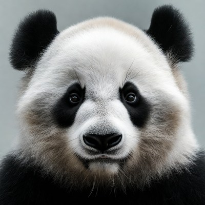 Close-up giant panda face