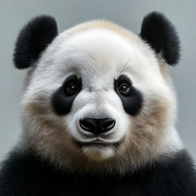 Close-up giant panda face