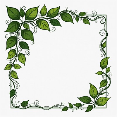 Green Leaf Vine Border Frame