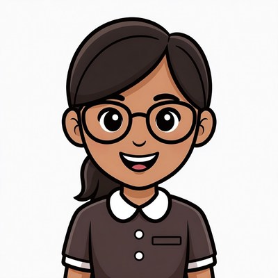 Smiling Asian girl in glasses