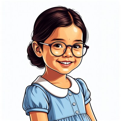 Smiling Asian girl in glasses