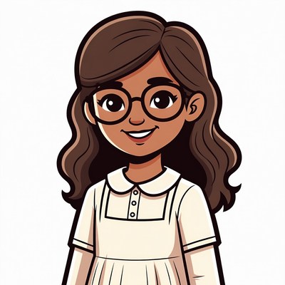 Smiling Asian girl in glasses