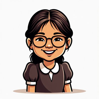 Smiling Asian girl in glasses