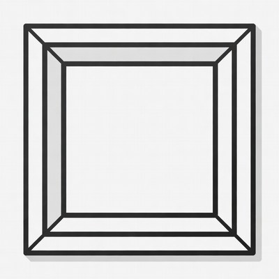 3D Outline Square Frame