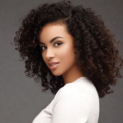 Beautiful woman with curly hair
