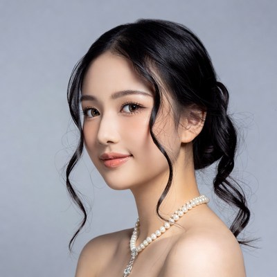 Asian woman with pearl necklace