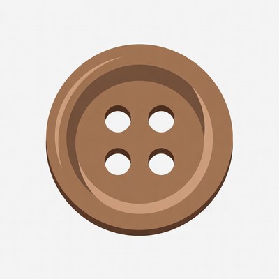 Brown Button with Four Holes