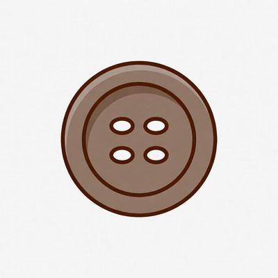 Brown Four-Hole Button