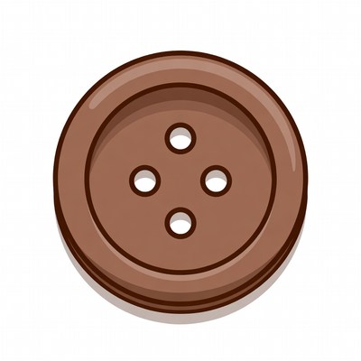 Brown four-hole button