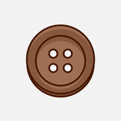 Brown Four-Hole Button