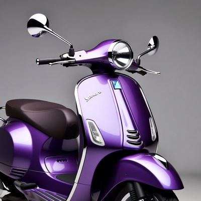 Purple Vespa Scooter Front View