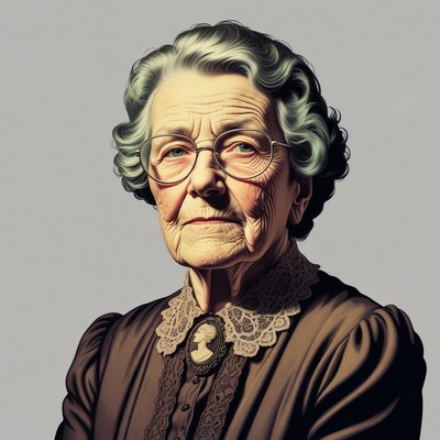 Elderly woman with glasses