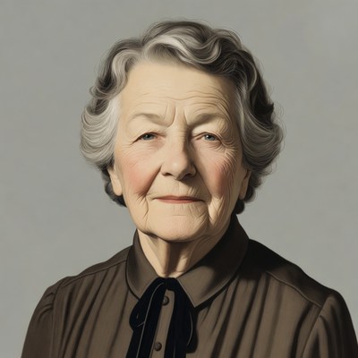 Elderly woman with gray hair