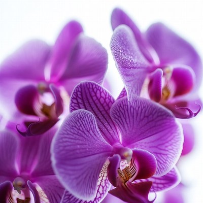 Purple Orchids with Water Droplets