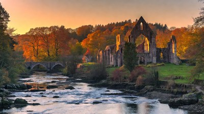 Bolton Abbey Ruins at Sunset