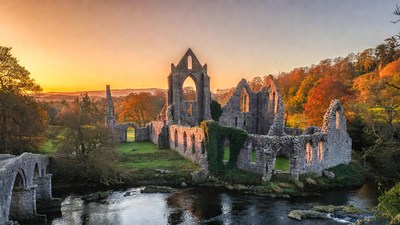 Bolton Abbey Ruins at Sunset