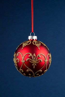 Red Gold Christmas Ornament Hanging