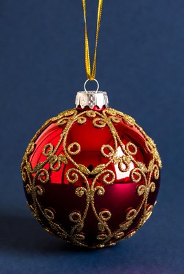 Red Gold Christmas Ornament Hanging