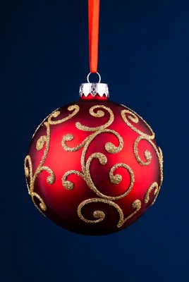 Red Gold Christmas Ornament Hanging