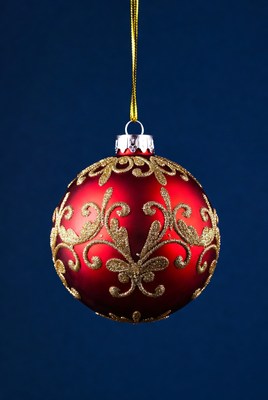 Red Gold Christmas Ornament Hanging