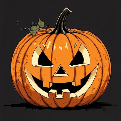 Carved Jack-o'-lantern Pumpkin
