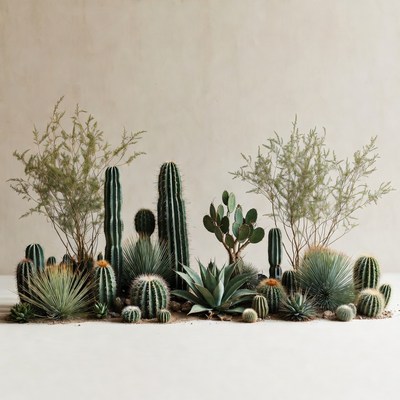 Assortment of succulents and cacti