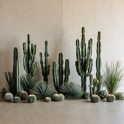 Assortment of cacti and succulents