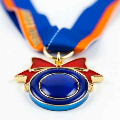 Blue Gold Medal with Orange Ribbon