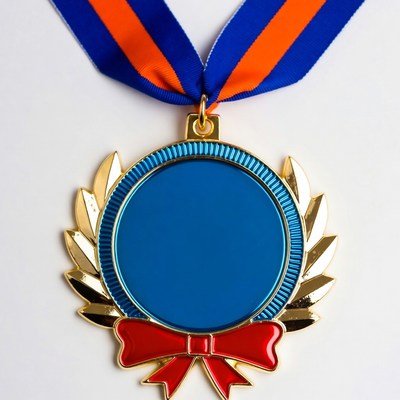 Blue Gold Medal with Orange Ribbon