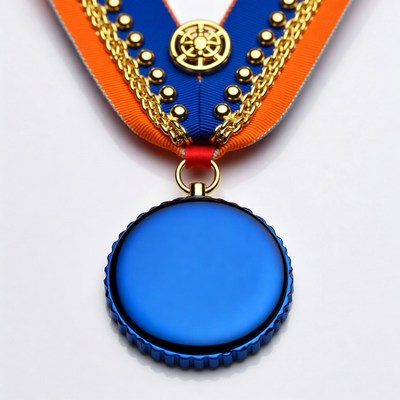 Blue Gold Medal with Orange Ribbon