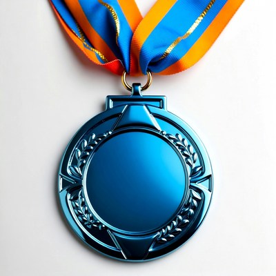 Blue Gold Medal with Orange Ribbon
