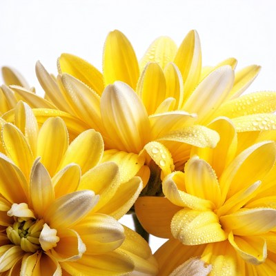 Yellow Gerbera Daisies with Water Droplets