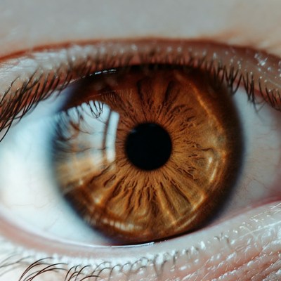 Close-up brown human eye